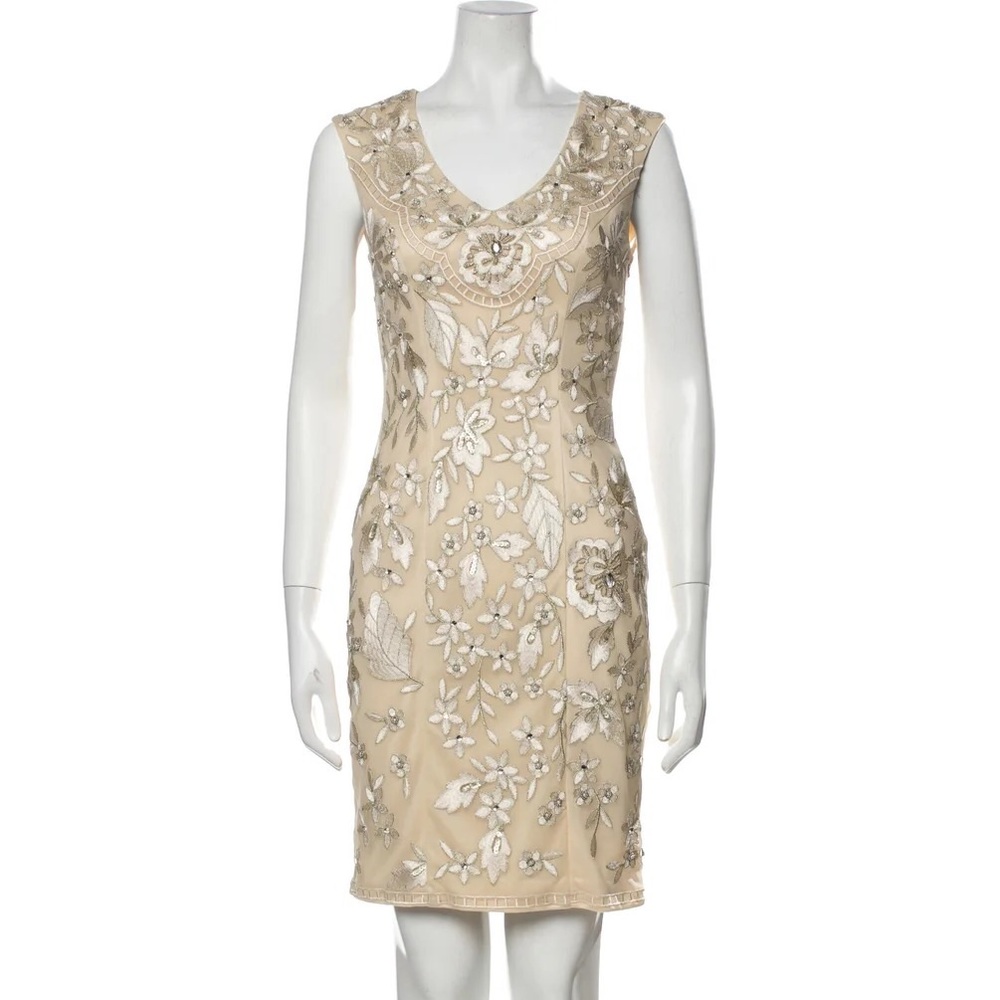 Sue Wong Ivory Beaded Dress